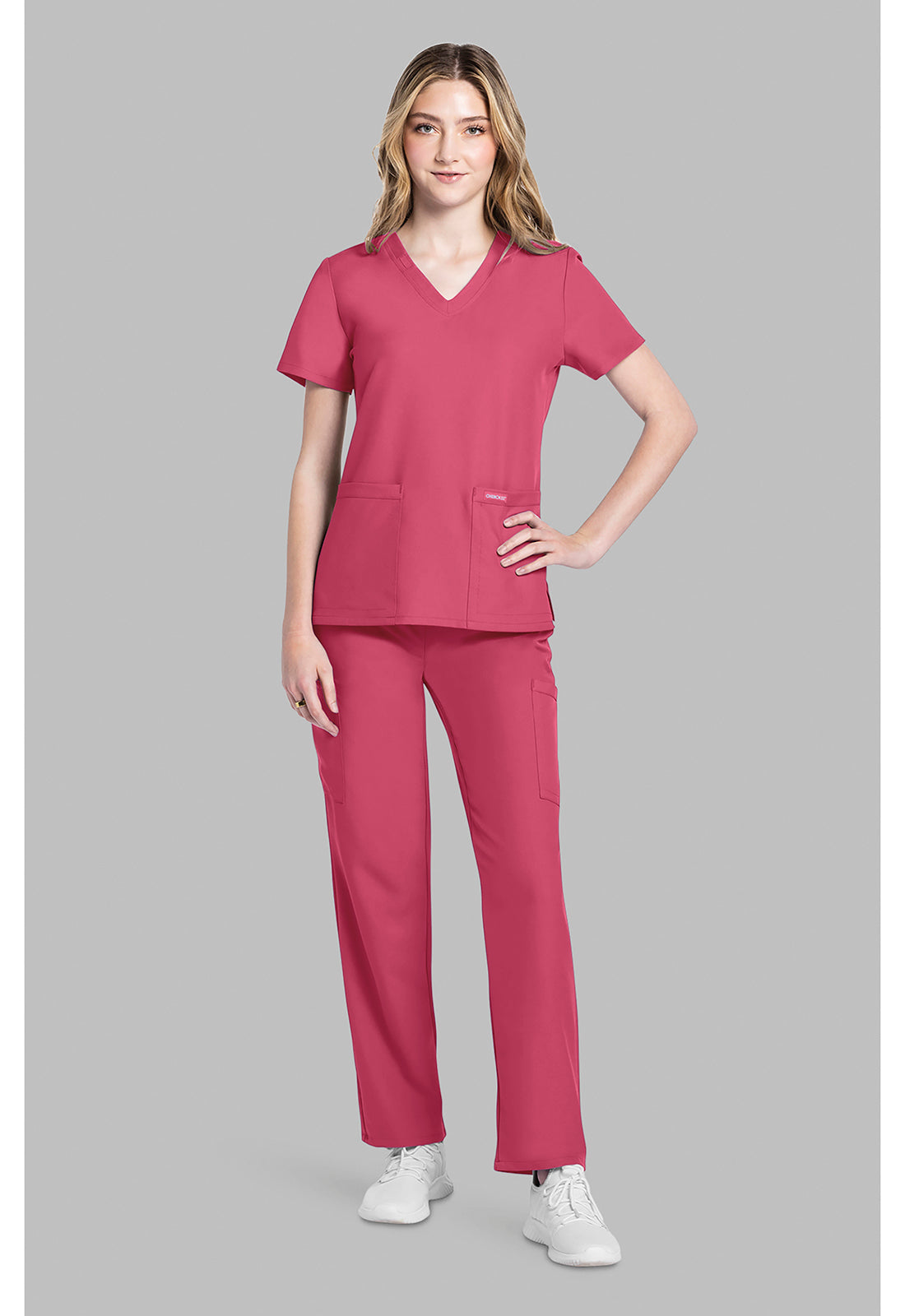 Workwear Originals Ultra CK953A Women's V-Neck Scrub Top Rapture Rose