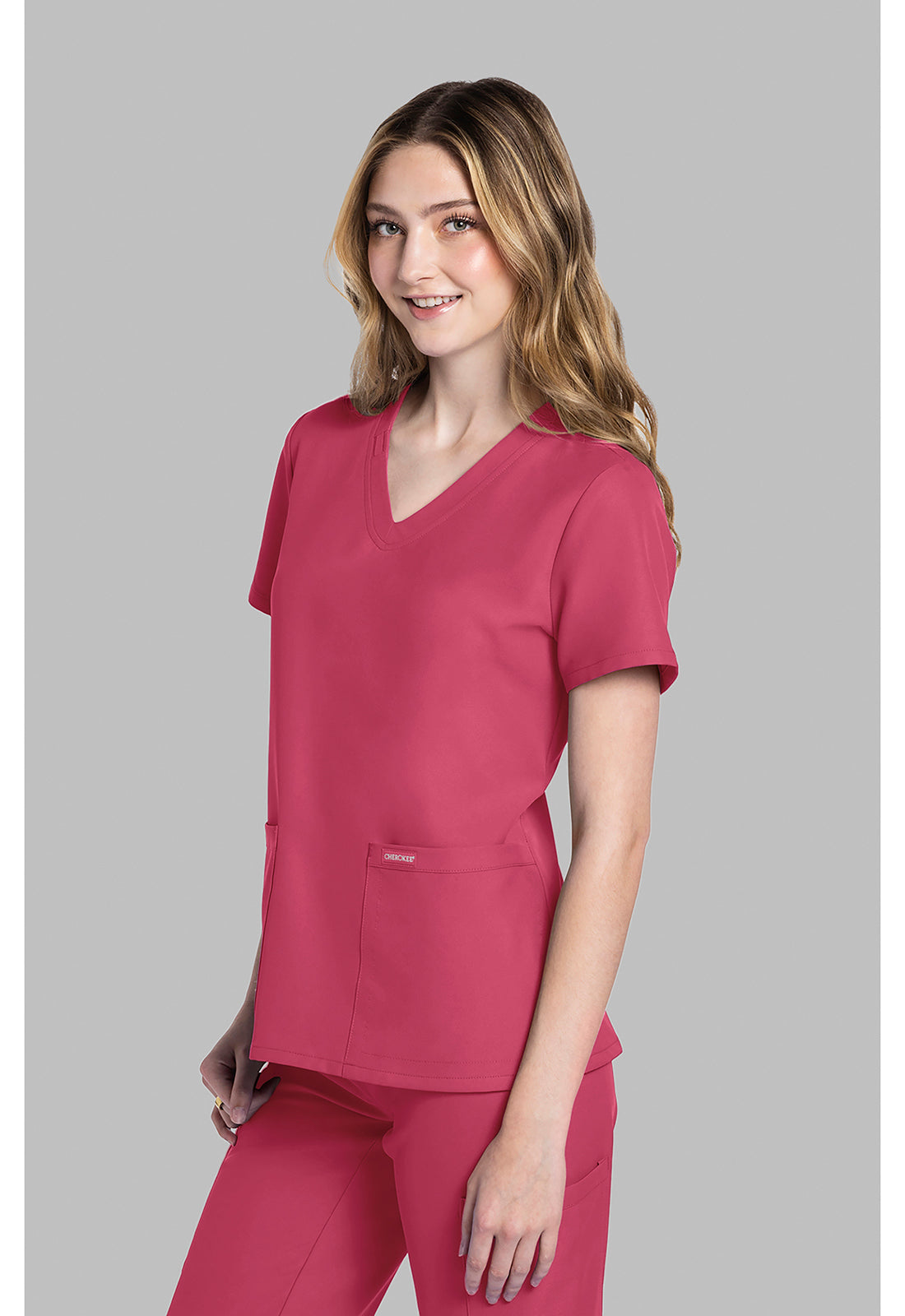 Workwear Originals Ultra CK953A Women's V-Neck Scrub Top Rapture Rose