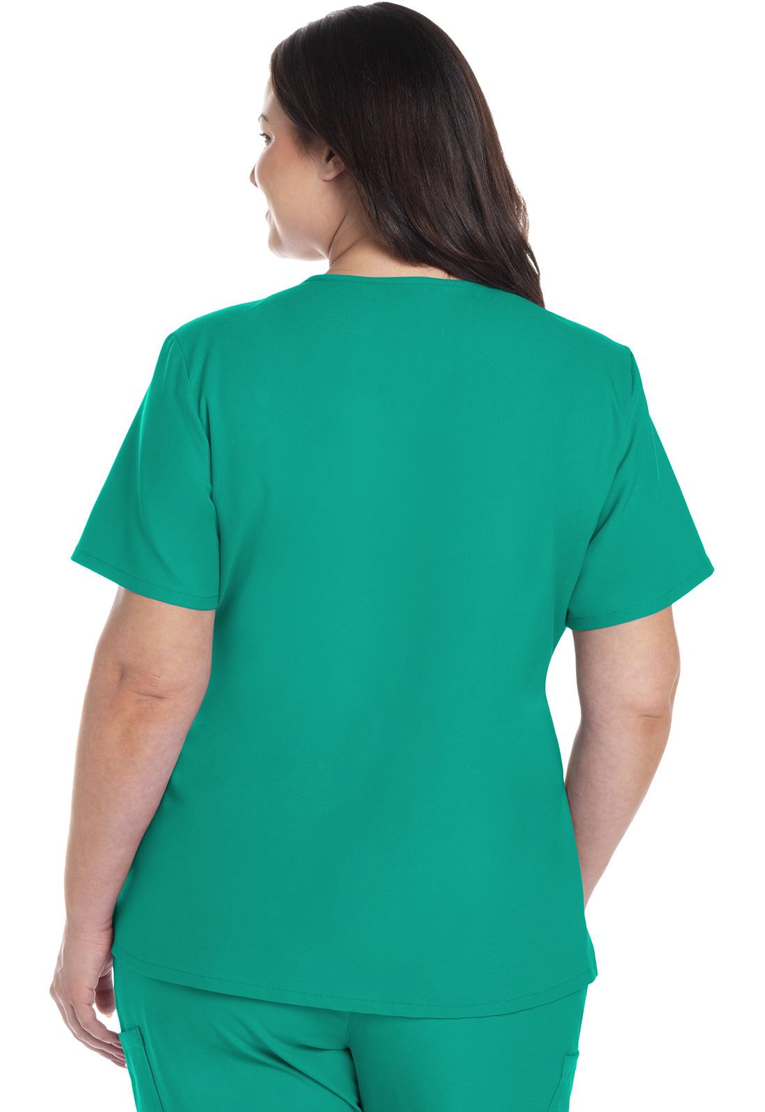 Originals Ultra CK953A V-Neck Top Teal Blue Model Image Back | Cherokee