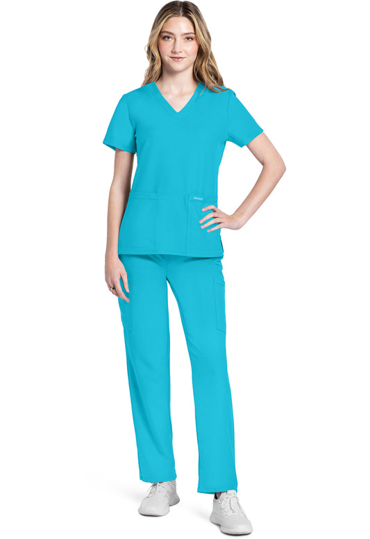 Workwear Originals Ultra CK953A Women's V-Neck Scrub Top Turquoise