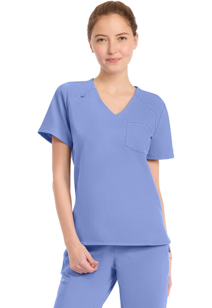 Workwear Originals Ultra CK954A Women's Tuck-in V-Neck Scrub Top Ciel Blue