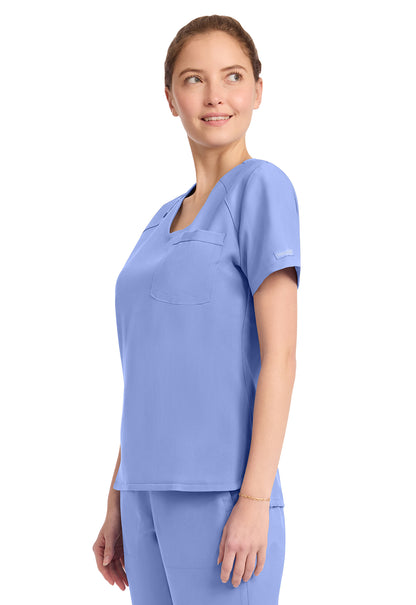 Workwear Originals Ultra CK954A Women's Tuck-in V-Neck Scrub Top Ciel Blue