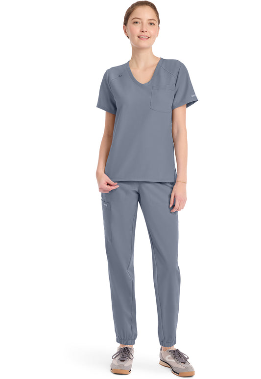 Workwear Originals Ultra CK954A Women's Tuck-in V-Neck Scrub Top Grey