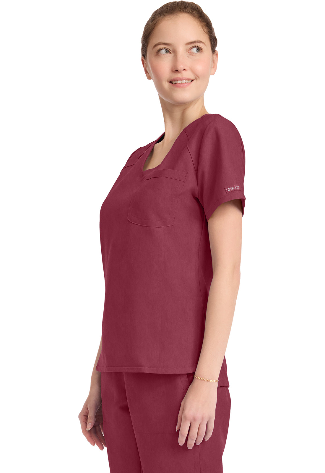 Originals Ultra CK954A Women's Tuck-in V-Neck Top Heather Cranberry