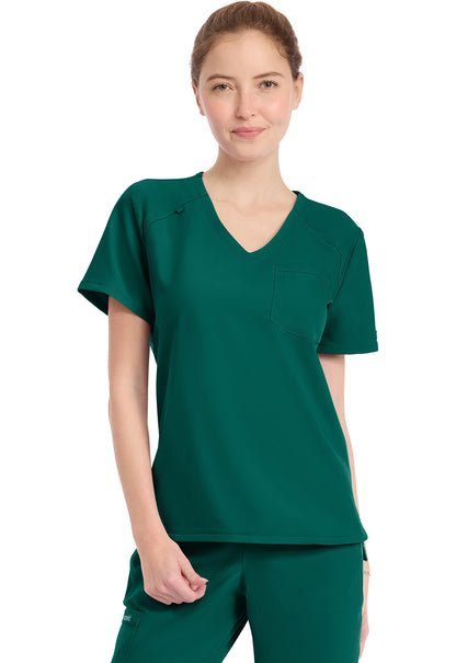 Originals Ultra CK954A Women's Tuck-in V-Neck Top Hunter Green Image