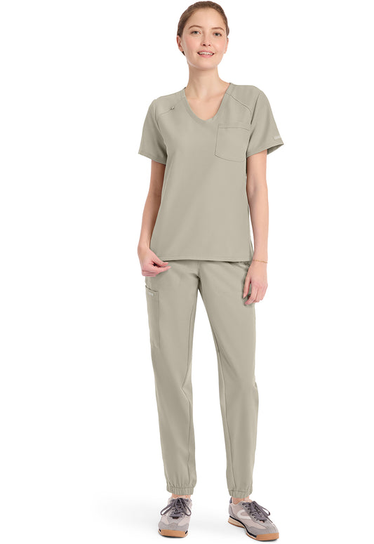 Workwear Originals Ultra CK954A Women's Tuck-in V-Neck Scrub Top Khaki