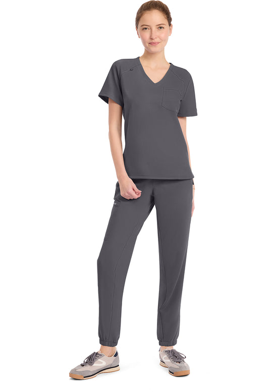 Workwear Originals Ultra CK954A Women's Tuck-in V-Neck Scrub Top Pewter
