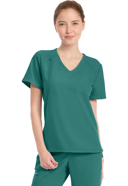 Originals Ultra CK954A Women's Tuck-in V-Neck Top Teal Blue Image