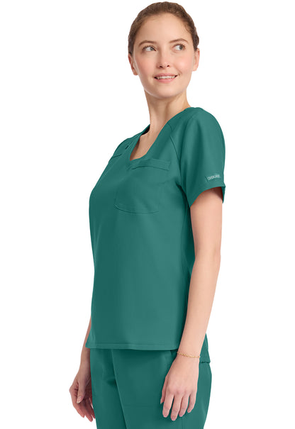 Originals Ultra CK954A Women's Tuck-in V-Neck Top Teal Blue Image