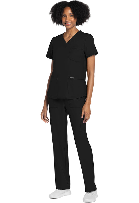 Workwear Originals Ultra CK961A Women's V-Neck Scrub Top Black