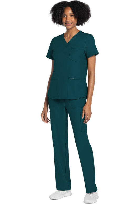Workwear Originals Ultra CK961A Women's V-Neck Scrub Top Caribbean Blue