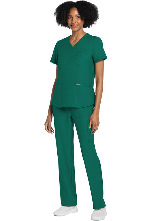 Workwear Originals Ultra CK961A Women's V-Neck Scrub Top Hunter Green
