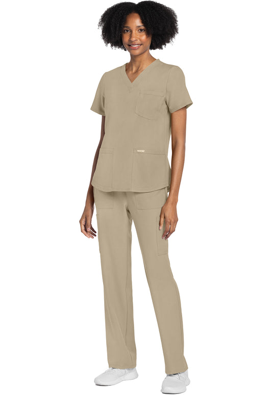 Workwear Originals Ultra CK961A Women's V-Neck Scrub Top Khaki