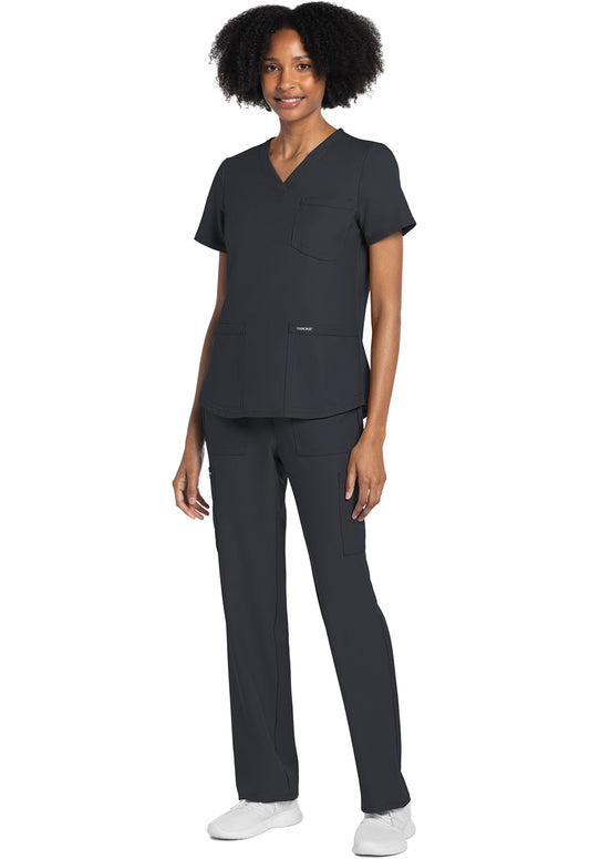 Workwear Originals Ultra CK961A Women's V-Neck Scrub Top Pewter