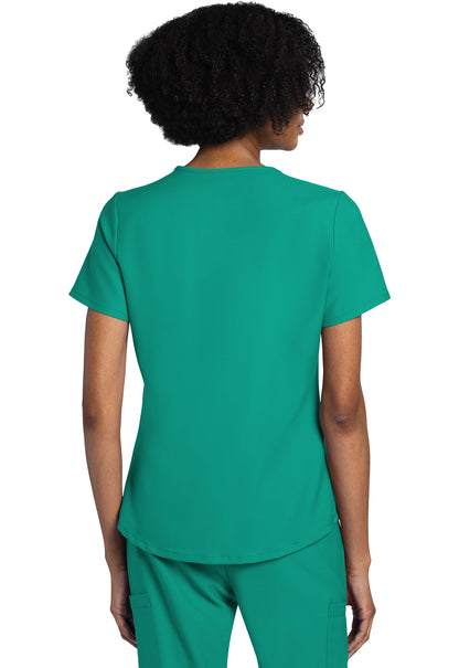 Originals Ultra CK961A V-Neck Top Teal Blue Model Image Back | Cherokee