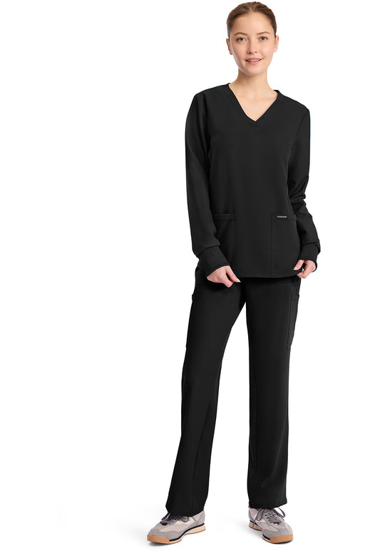 Workwear Originals Ultra CK962A Women's Long Sleeve Modesty Scrub Top Black