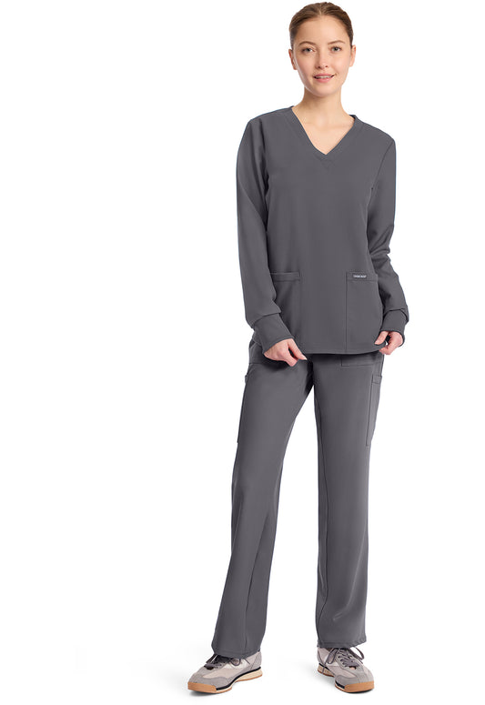 Workwear Originals Ultra CK962A Women's Long Sleeve Modesty Scrub Top Pewter