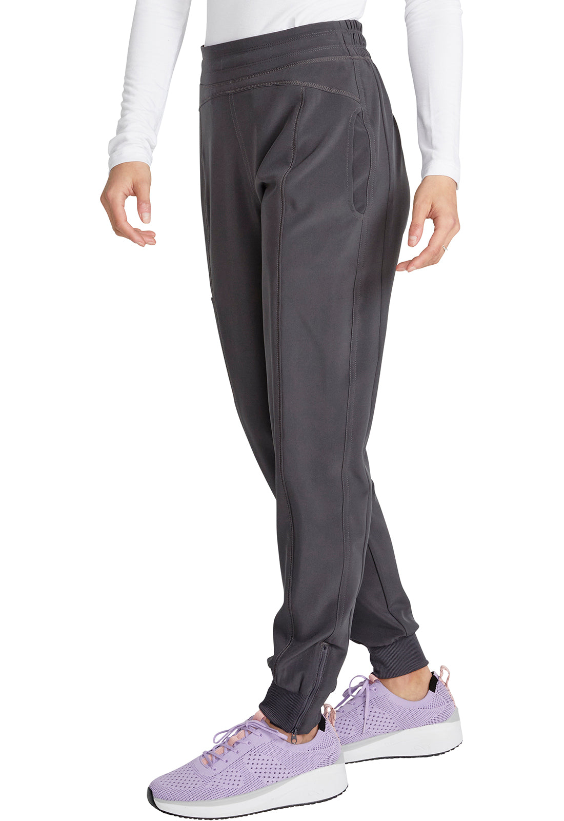 Allura CKA170 Pull-On Jogger Pants Pewter Model Image Right Side | Cherokee