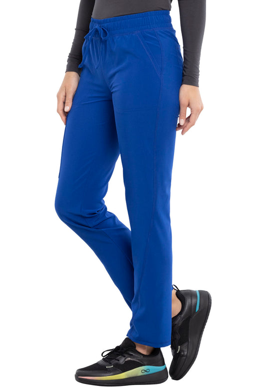 Allura CKA184 Mid Rise Drawstring Tapered Leg Pants Galaxy Blue Model Image Right Side | Cherokee