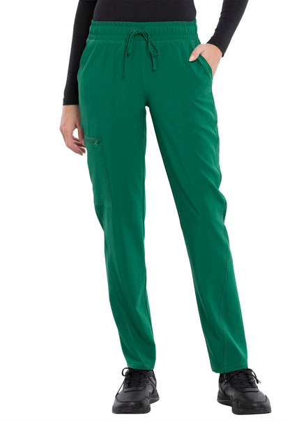 Allura CKA184 Mid Rise Drawstring Tapered Leg Pants Hunter Green Model Image Front | Cherokee