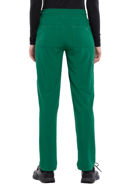 Allura CKA184 Mid Rise Drawstring Tapered Leg Pants Hunter Green Model Image Back | Cherokee