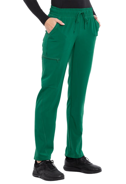 Allura CKA184 Mid Rise Drawstring Tapered Leg Pants Hunter Green Model Image Left Side | Cherokee