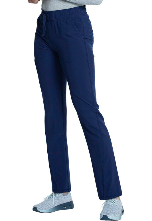 Allura CKA184 Mid Rise Drawstring Tapered Leg Pants Navy Model Image Right Side | Cherokee