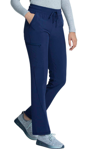 Allura CKA184 Mid Rise Drawstring Tapered Leg Pants Navy Model Image Left Side | Cherokee