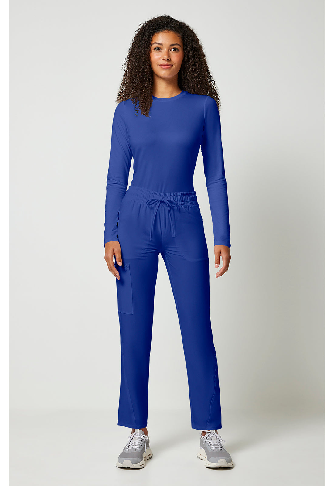 Allura CKA184 Women's Mid Rise Drawstring Tapered Leg Scrub Pants Galaxy Blue