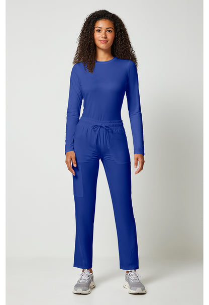 Allura CKA184 Women's Mid Rise Drawstring Tapered Leg Scrub Pants Galaxy Blue
