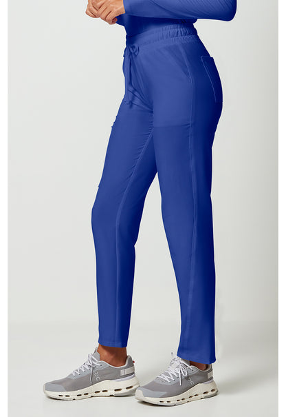 Allura CKA184 Women's Mid Rise Drawstring Tapered Leg Scrub Pants Galaxy Blue