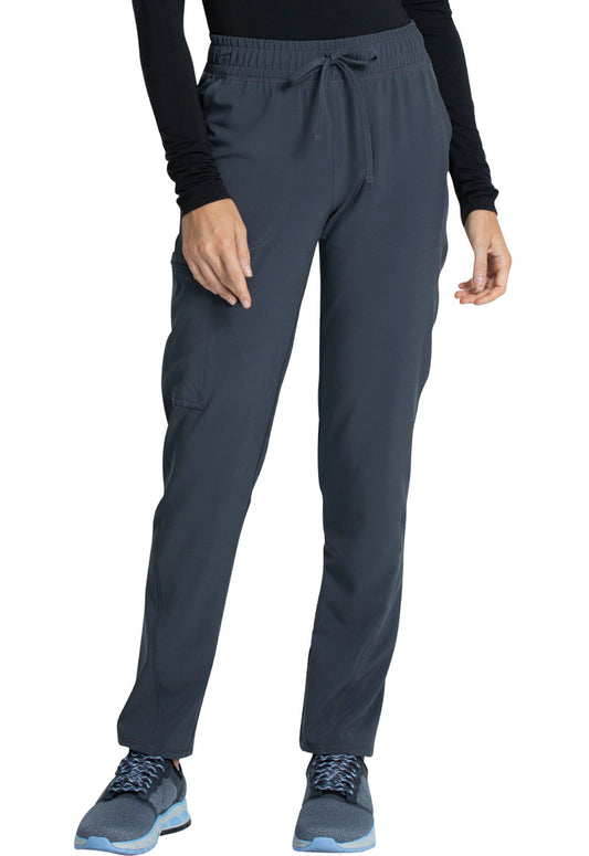 Allura CKA184 Women's Mid Rise Drawstring Tapered Leg Scrub Pants Pewter