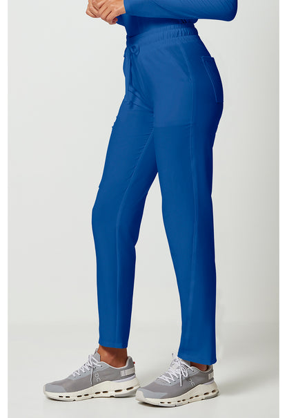 Allura CKA184 Women's Mid Rise Drawstring Tapered Leg Scrub Pants Royal