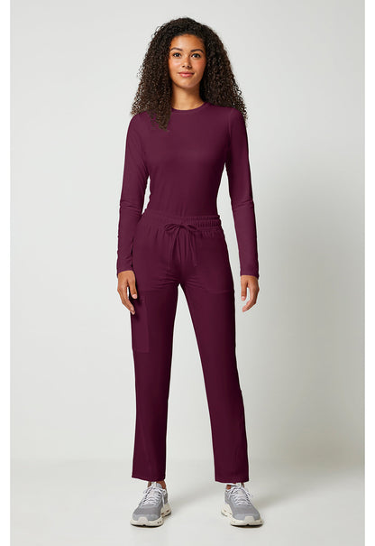 Allura CKA184 Women's Mid Rise Drawstring Tapered Leg Scrub Pants image 2