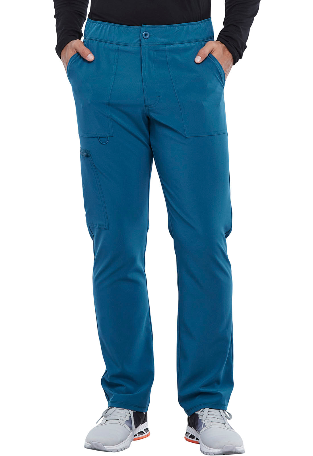 Allura CKA186 Men's Fly Front Cargo Pants Caribbean Blue Model Image Front | Cherokee