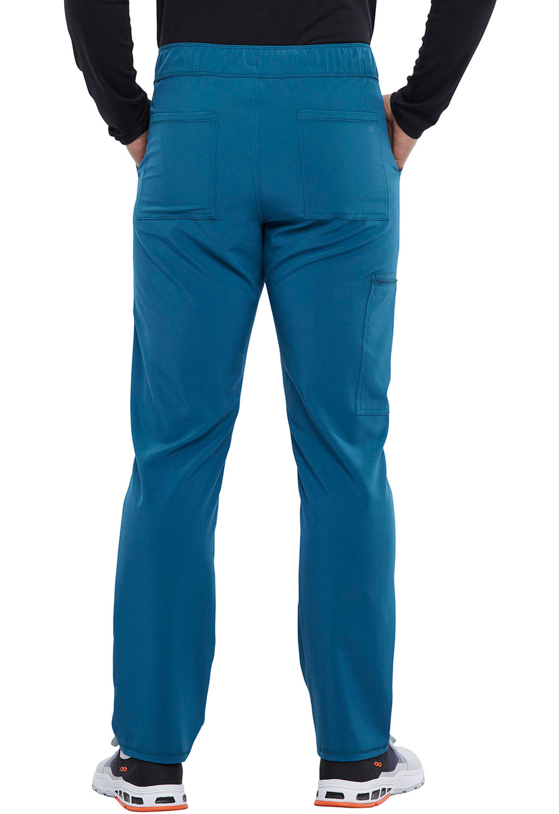 Allura CKA186 Men's Fly Front Cargo Pants Caribbean Blue Model Image Back | Cherokee