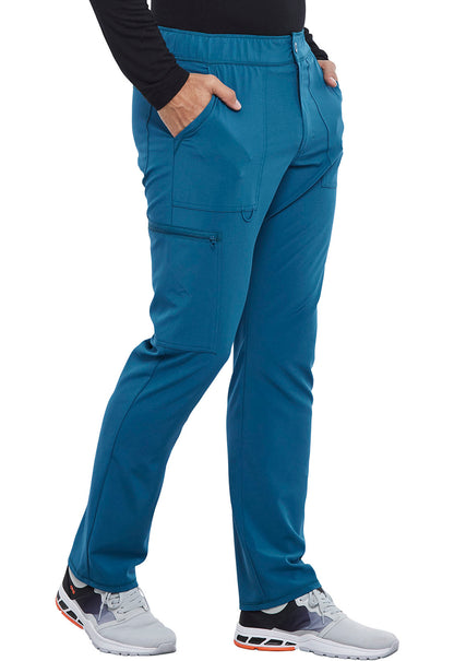 Allura CKA186 Men's Fly Front Cargo Pants Caribbean Blue Model Image Left Side | Cherokee