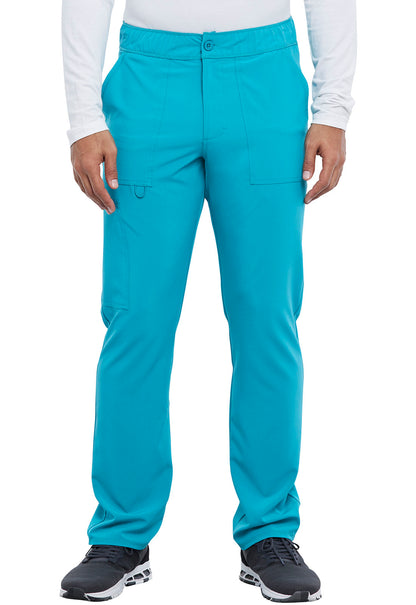 Allura CKA186 Men's Fly Front Cargo Pants Teal Blue Model Image Front | Cherokee