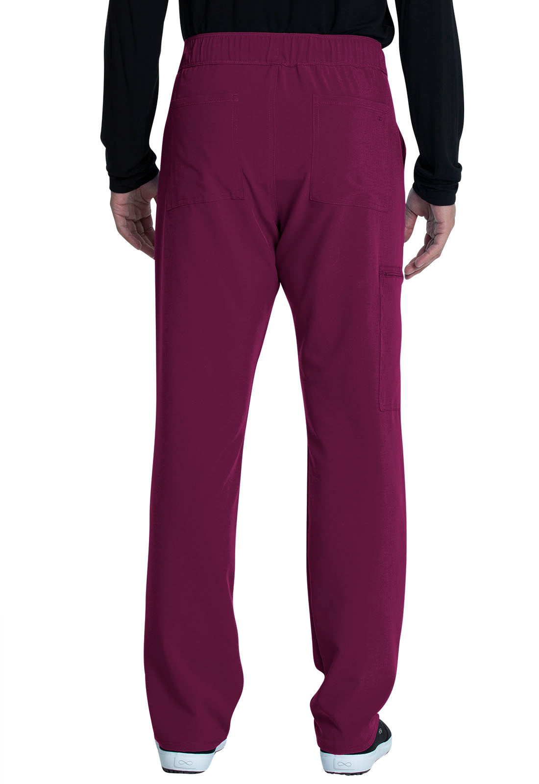 Allura CKA186 Men's Fly Front Cargo Pants Wine Model Image Back | Cherokee