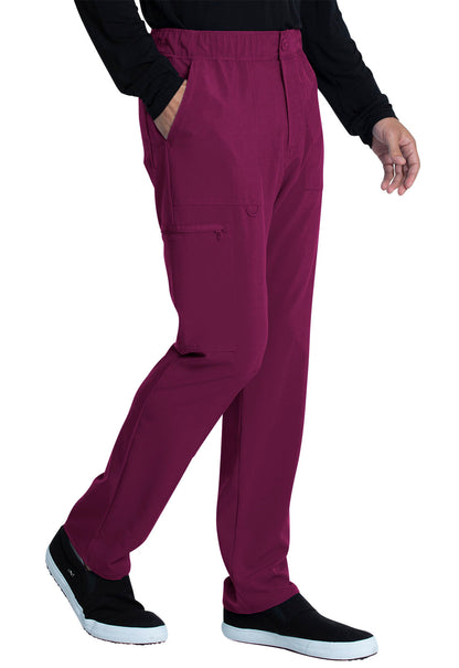 Allura CKA186 Men's Fly Front Cargo Pants Wine Model Image Left Side | Cherokee