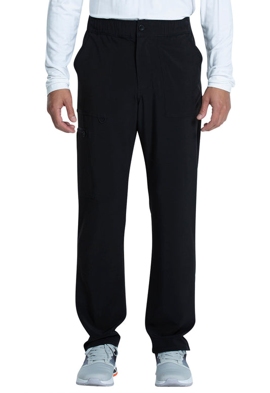 Allura CKA186 Men's Fly Front Cargo Scrub Pants Black