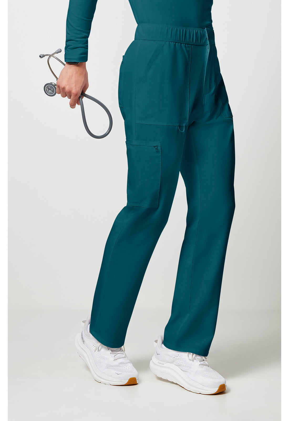 Allura CKA186 Men's Fly Front Cargo Scrub Pants Caribbean Blue