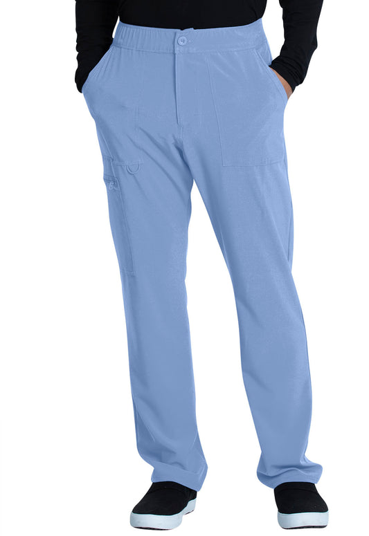 Allura CKA186 Men's Fly Front Cargo Scrub Pants Ciel Blue