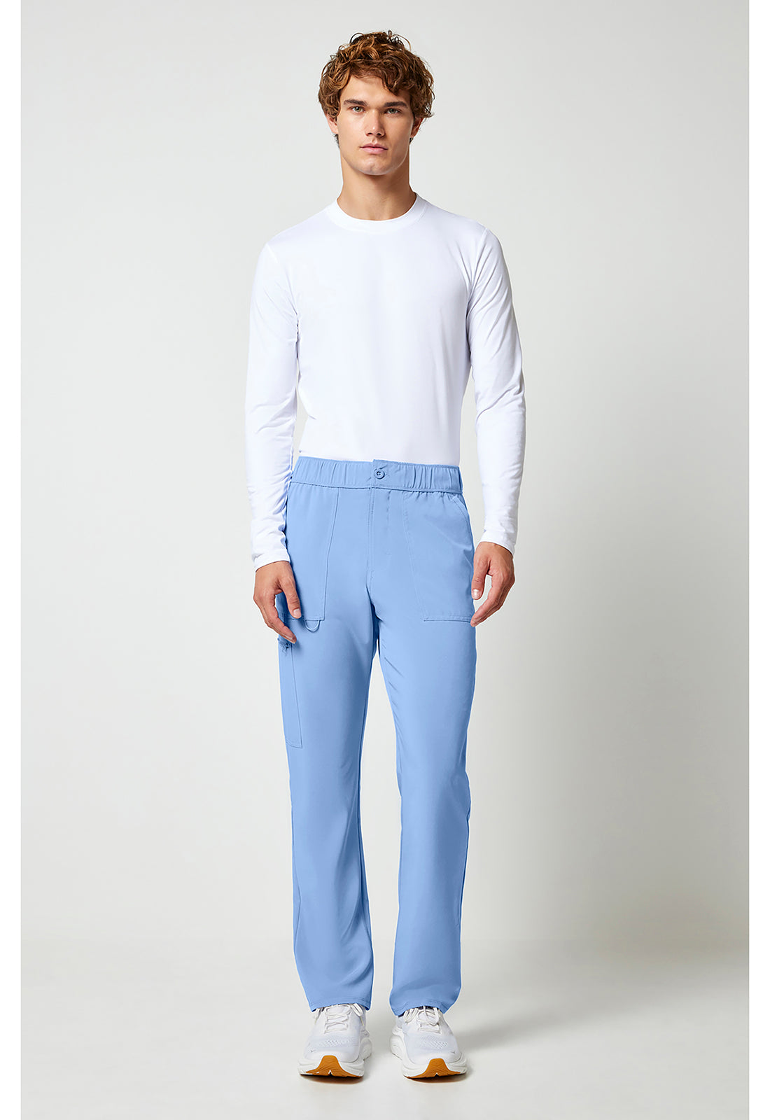 Allura CKA186 Men's Fly Front Cargo Scrub Pants Ciel Blue