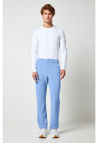 Allura CKA186 Men's Fly Front Cargo Scrub Pants Ciel Blue