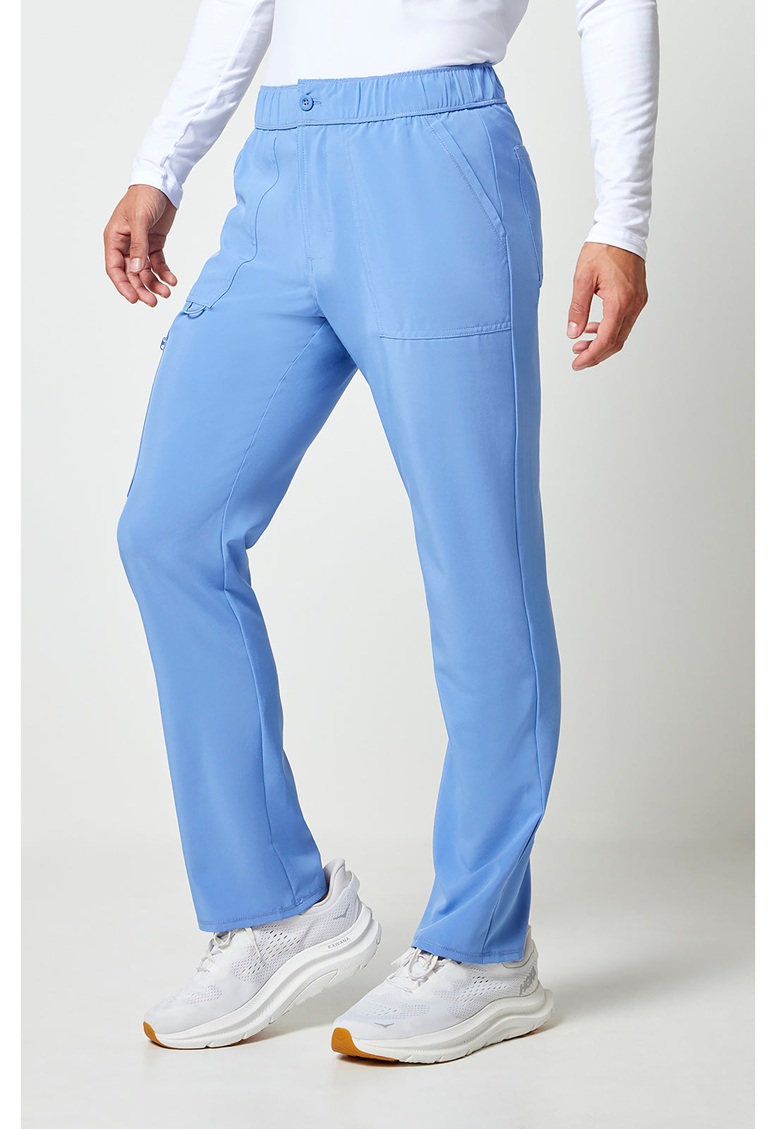 Allura CKA186 Men's Fly Front Cargo Scrub Pants Ciel Blue