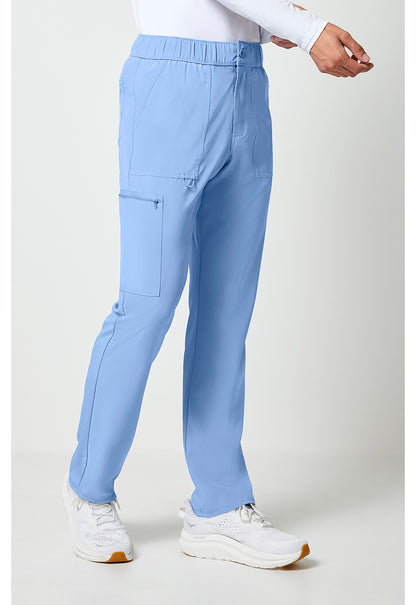 Allura CKA186 Men's Fly Front Cargo Scrub Pants Ciel Blue