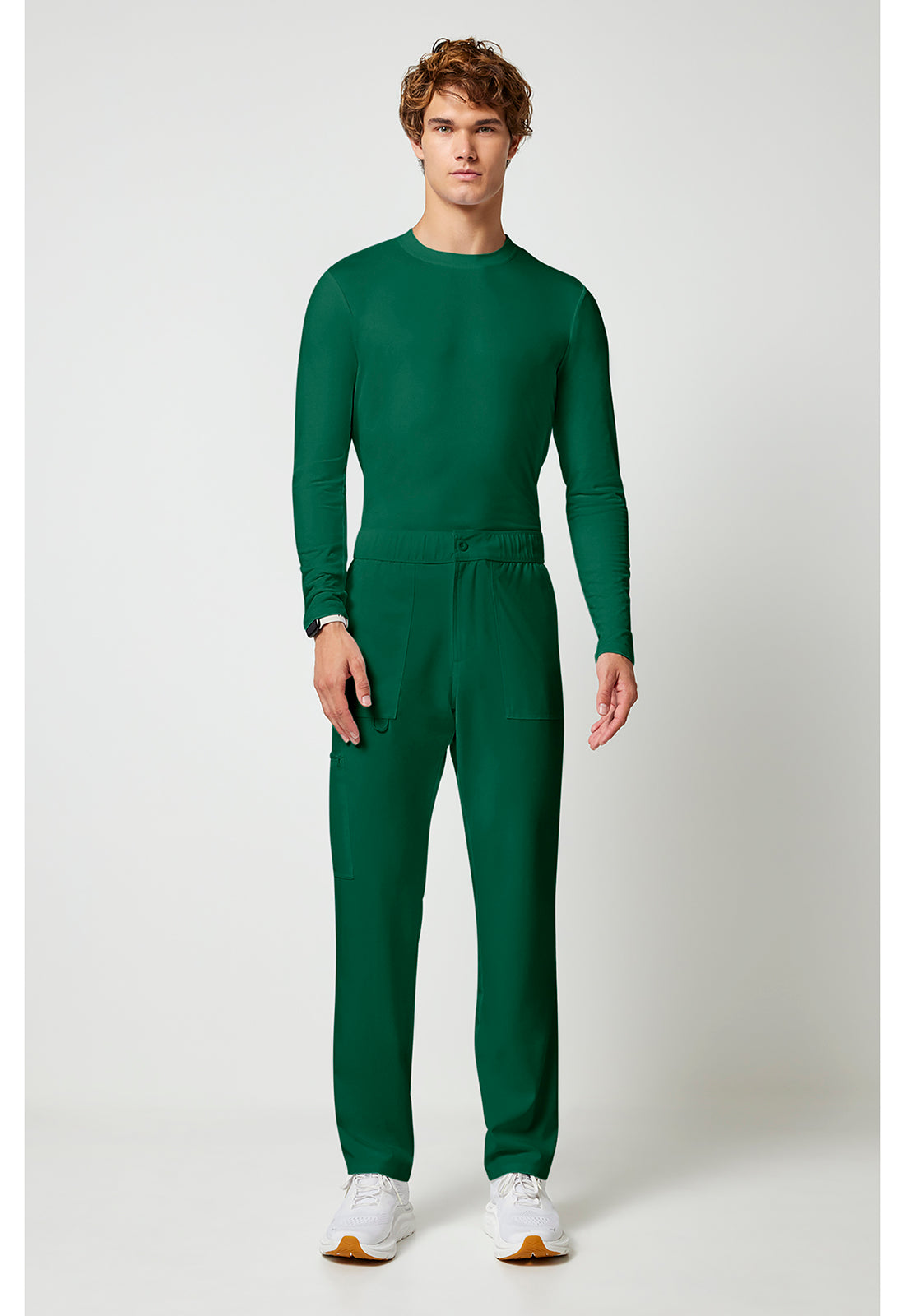 Allura CKA186 Men's Fly Front Cargo Scrub Pants Hunter Green
