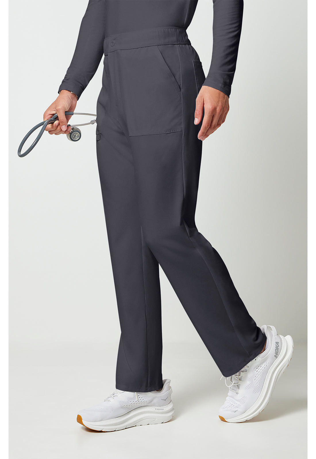 Allura CKA186 Men's Fly Front Cargo Scrub Pants Pewter