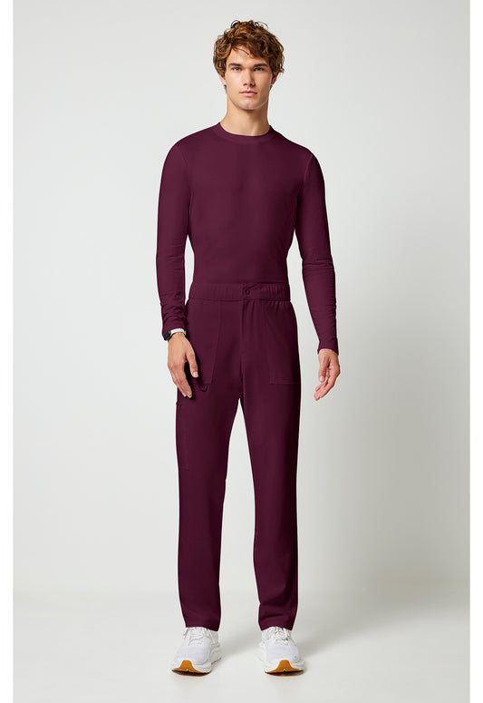 Allura CKA186 Men's Fly Front Cargo Scrub Pants Wine